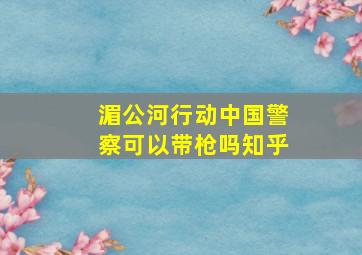 湄公河行动中国警察可以带枪吗知乎