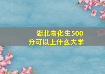 湖北物化生500分可以上什么大学