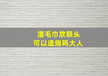 湿毛巾放额头可以退烧吗大人