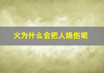 火为什么会把人烧伤呢