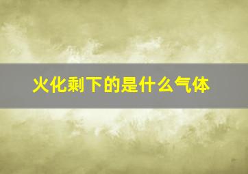 火化剩下的是什么气体