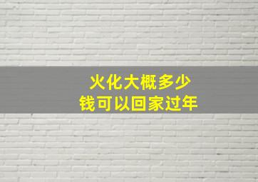 火化大概多少钱可以回家过年