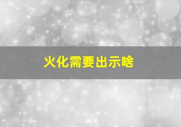 火化需要出示啥