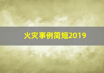 火灾事例简短2019