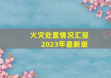 火灾处置情况汇报2023年最新版