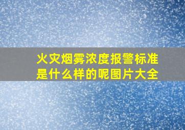 火灾烟雾浓度报警标准是什么样的呢图片大全