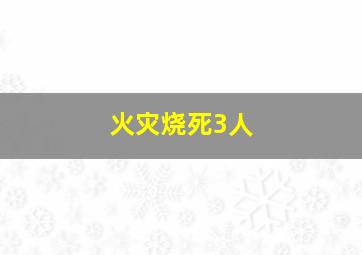 火灾烧死3人