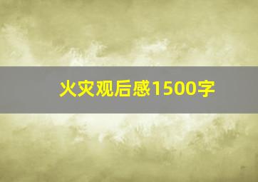 火灾观后感1500字