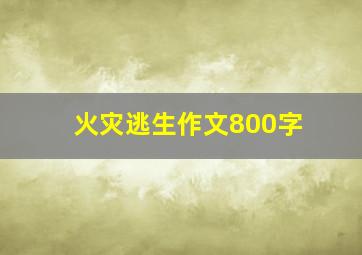 火灾逃生作文800字