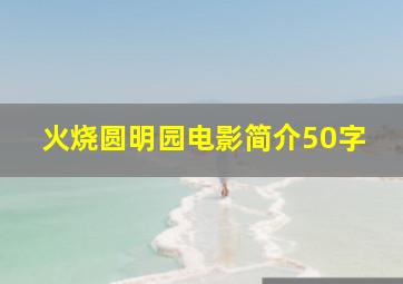 火烧圆明园电影简介50字