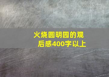 火烧圆明园的观后感400字以上