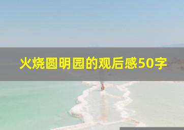 火烧圆明园的观后感50字