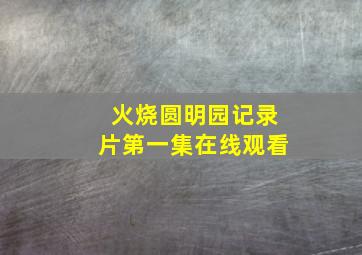 火烧圆明园记录片第一集在线观看