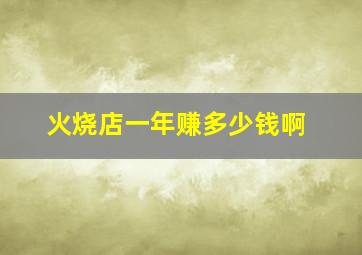 火烧店一年赚多少钱啊