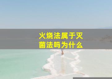 火烧法属于灭菌法吗为什么