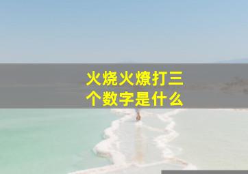 火烧火燎打三个数字是什么