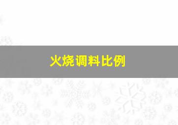 火烧调料比例