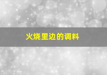 火烧里边的调料