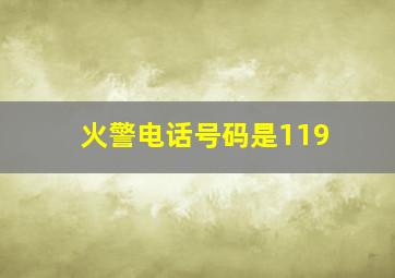 火警电话号码是119