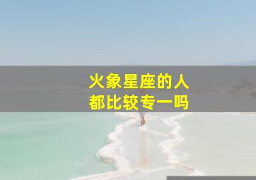 火象星座的人都比较专一吗