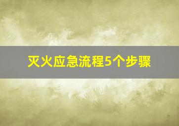 灭火应急流程5个步骤