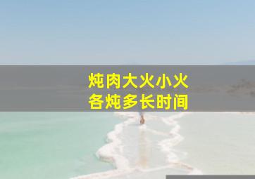 炖肉大火小火各炖多长时间