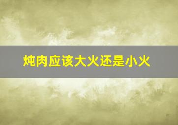 炖肉应该大火还是小火