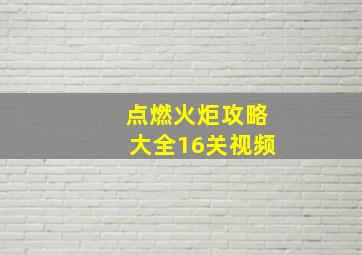 点燃火炬攻略大全16关视频