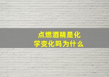 点燃酒精是化学变化吗为什么