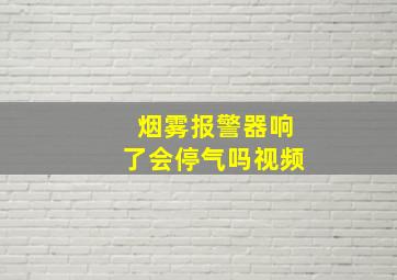 烟雾报警器响了会停气吗视频