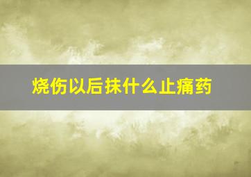 烧伤以后抹什么止痛药