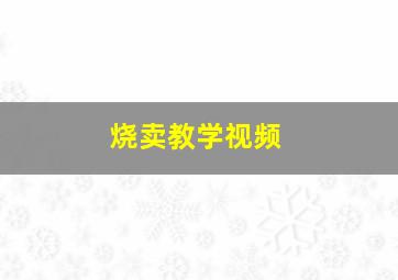 烧卖教学视频