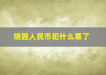 烧毁人民币犯什么罪了