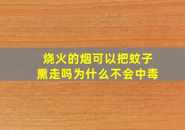 烧火的烟可以把蚊子熏走吗为什么不会中毒