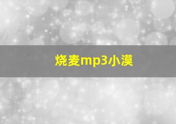 烧麦mp3小漠