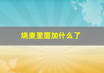 烧麦里面加什么了