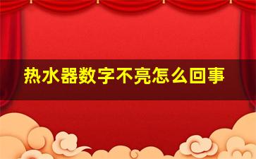 热水器数字不亮怎么回事