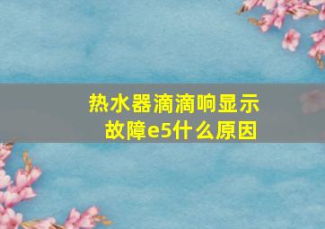 热水器滴滴响显示故障e5什么原因