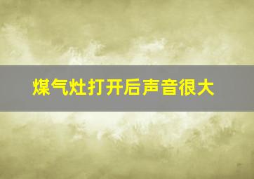 煤气灶打开后声音很大