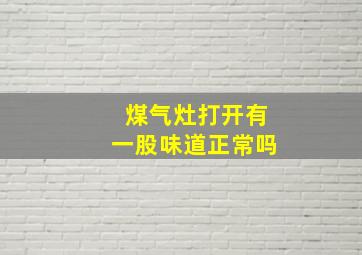 煤气灶打开有一股味道正常吗