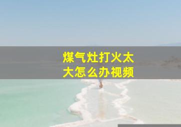 煤气灶打火太大怎么办视频