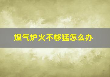 煤气炉火不够猛怎么办