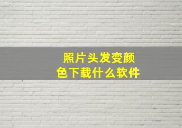 照片头发变颜色下载什么软件