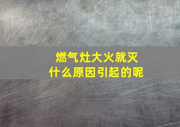 燃气灶大火就灭什么原因引起的呢