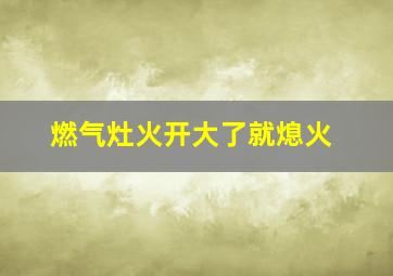 燃气灶火开大了就熄火