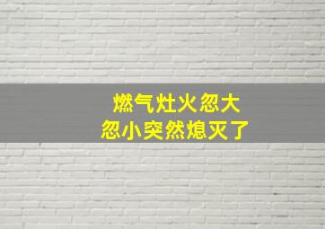 燃气灶火忽大忽小突然熄灭了