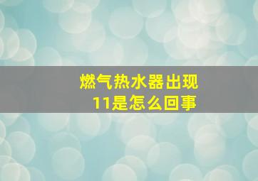 燃气热水器出现11是怎么回事