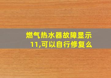 燃气热水器故障显示11,可以自行修复么