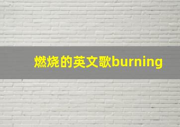 燃烧的英文歌burning