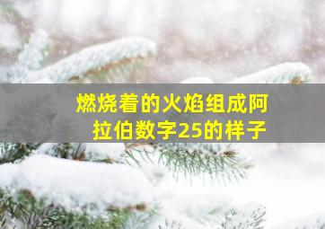 燃烧着的火焰组成阿拉伯数字25的样子